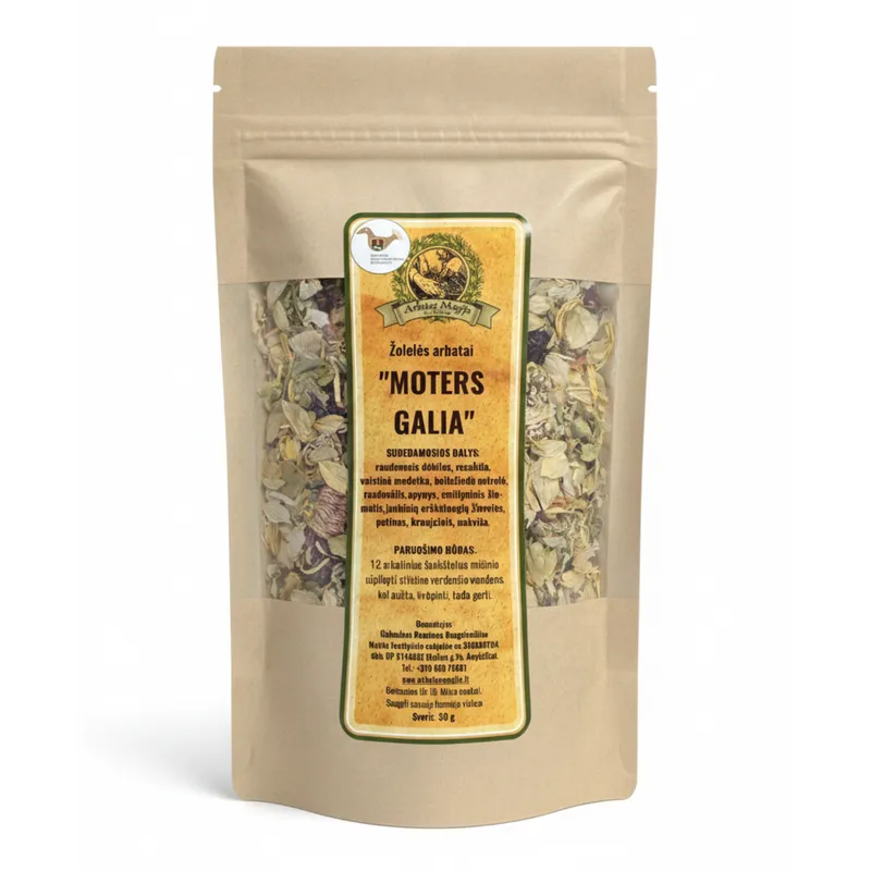 Arbata Moters galia iš ARBATOS MAGIJA – žolelių mišinys moterų harmonijai.
