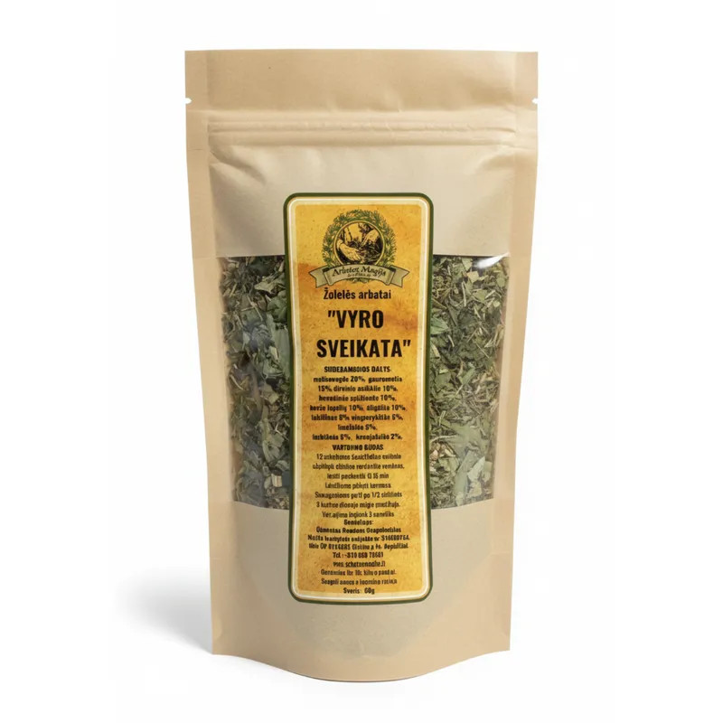 Arbata Vyro sveikatai ARBATOS MAGIJA 50 g pakuotė natūrali žolelių arbata.
