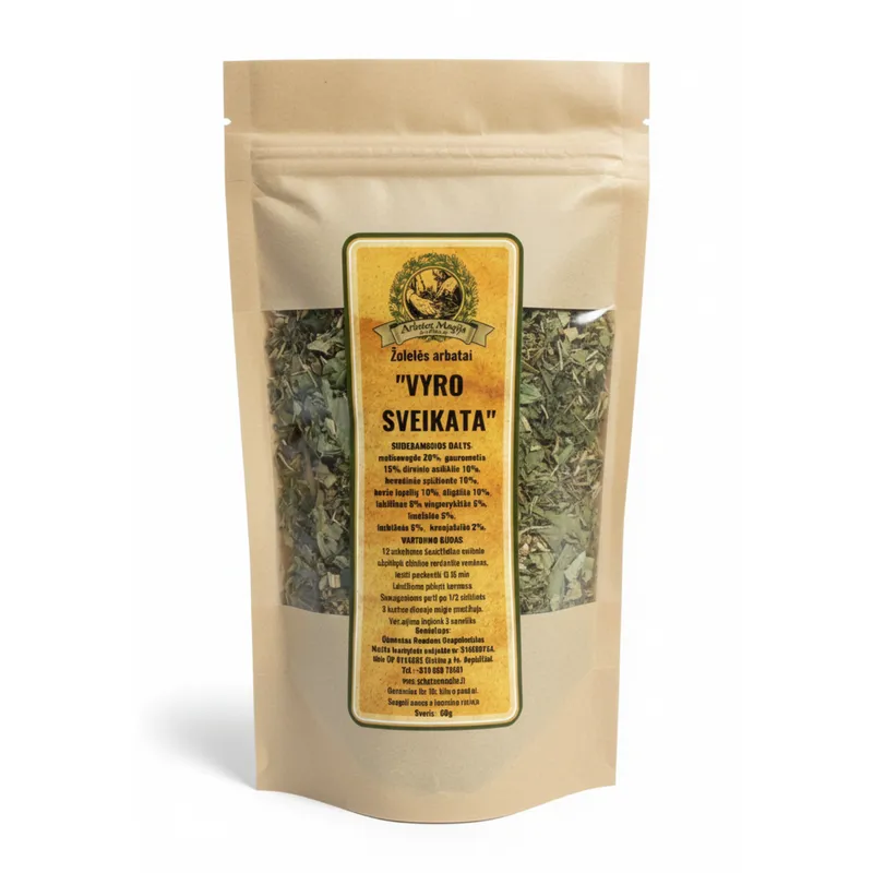 Arbata Vyro sveikatai ARBATOS MAGIJA 50 g pakuotė natūrali žolelių arbata.