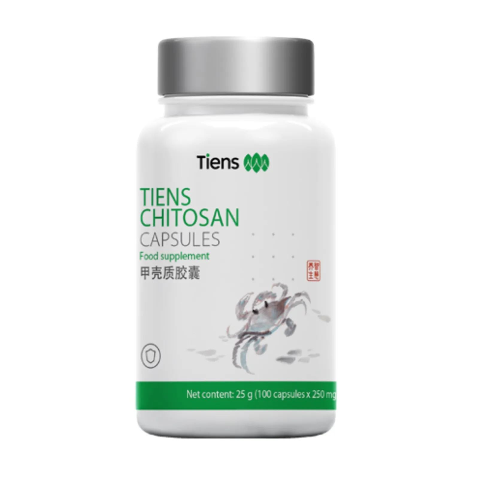 Maisto papildas Tiens chitozanas kapsulės imunitetui ir svorio kontrolei.