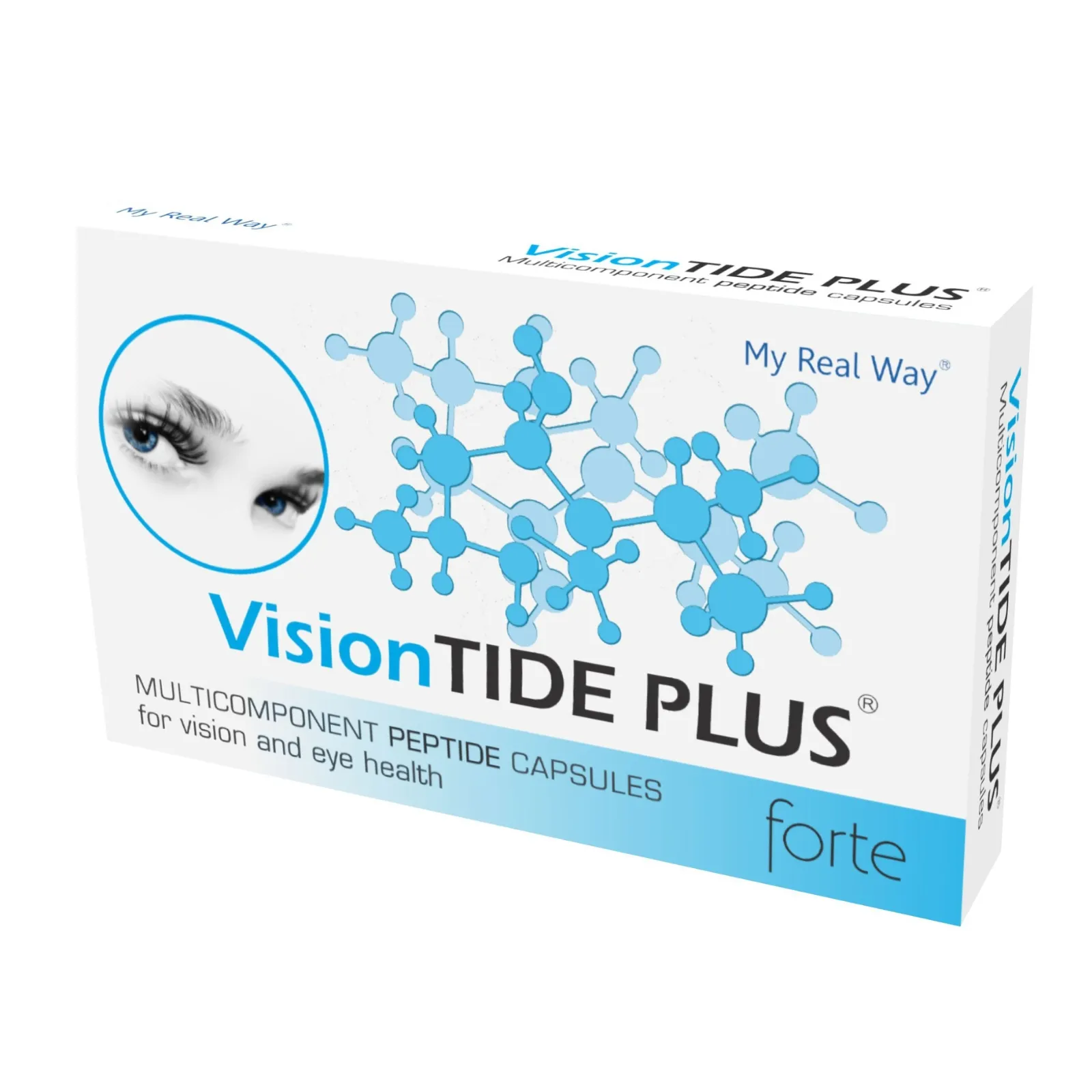 Maisto papildas VisionTide Plus Forte su peptidais, MY REAL WAY kapsulės.