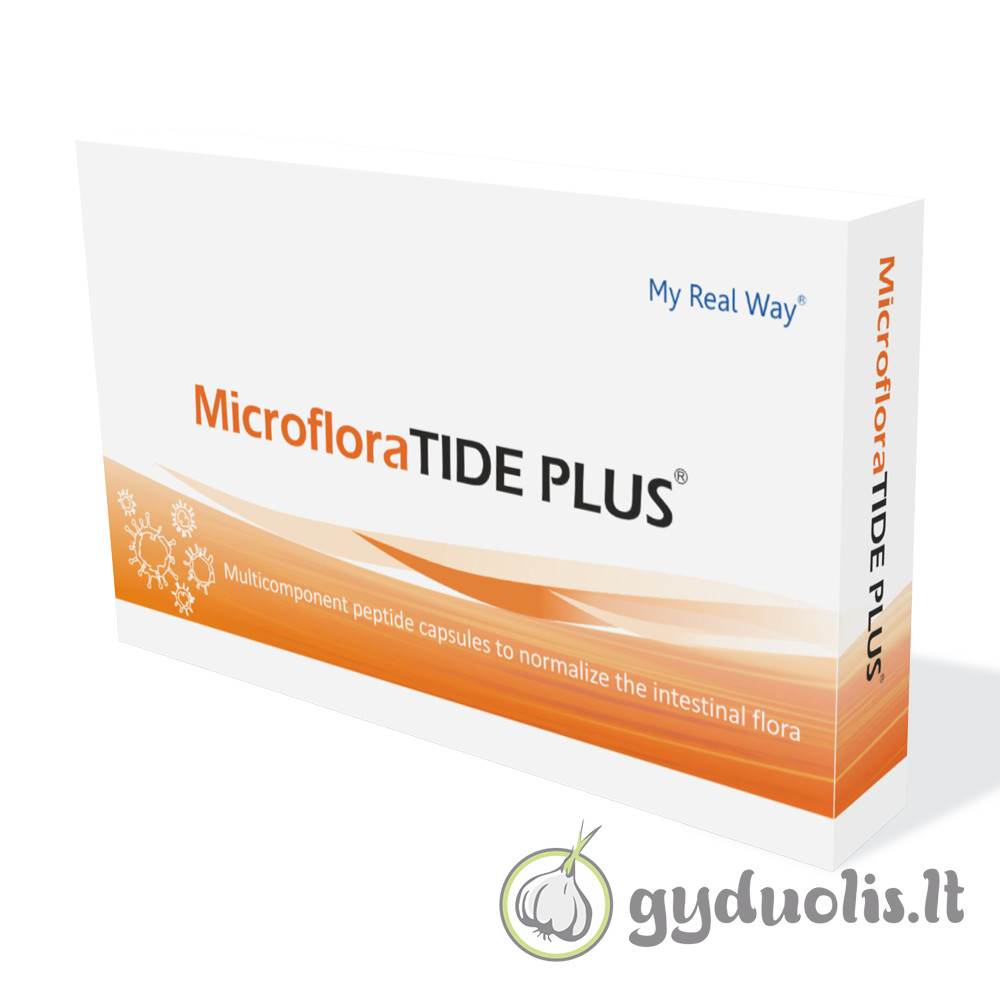 Maisto papildas „MicrofloraTide Plus“ sveikam žarnynui, 30 kapsulių.