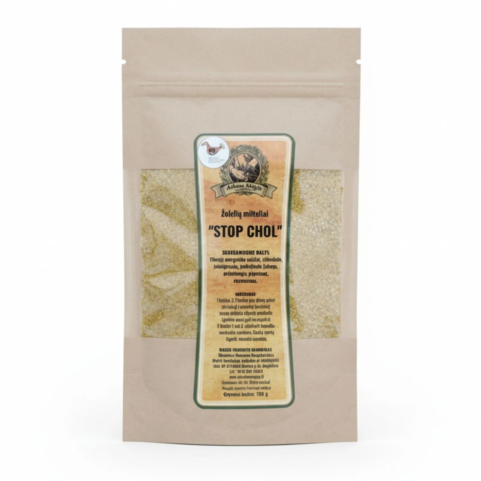 Žolelių milteliai STOP CHOL arbata sveikatai ir cholesterolio kontrolei, 100 g.