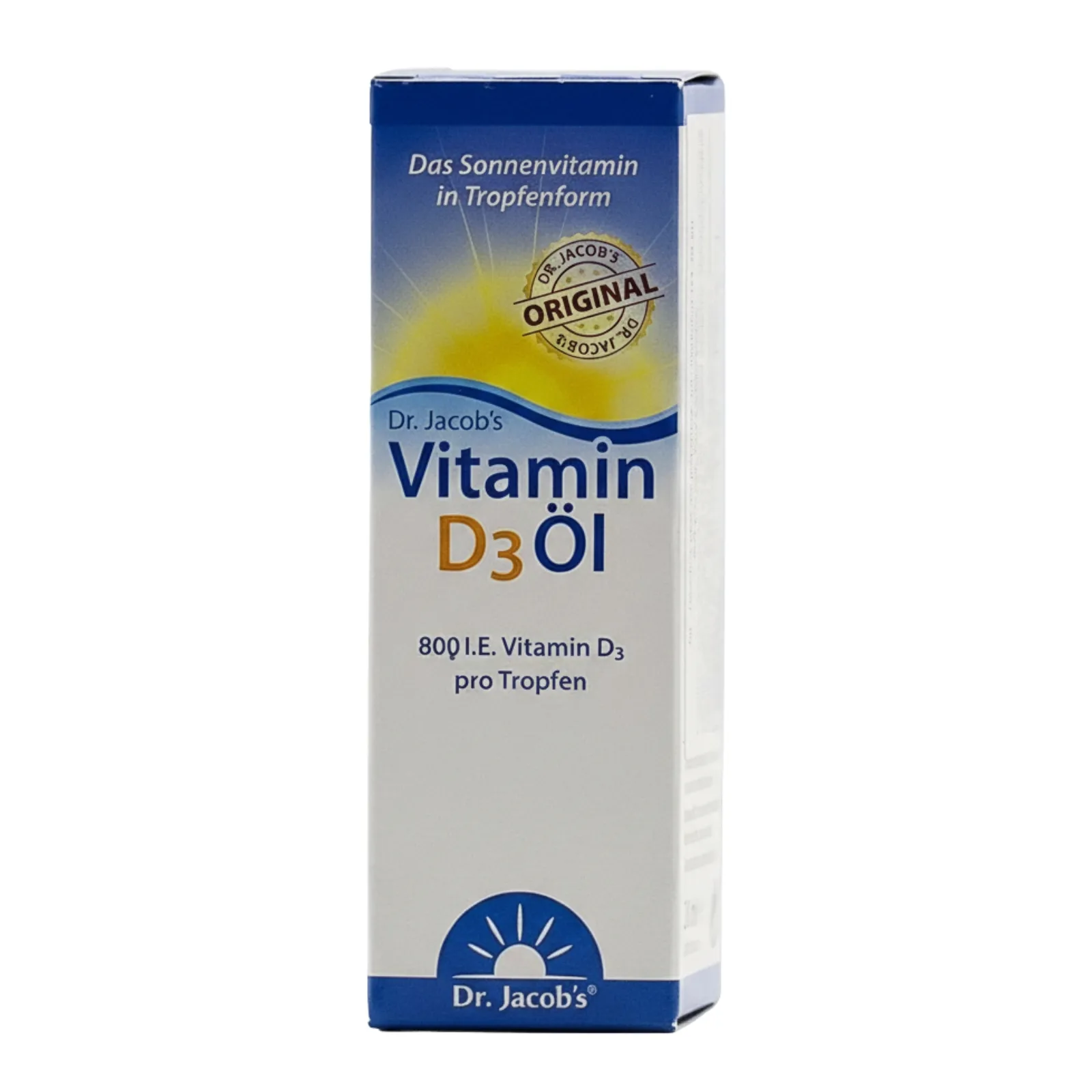 Maisto papildas su vitaminu D3 skystis Dr. Jacobs, 20 ml buteliukas.