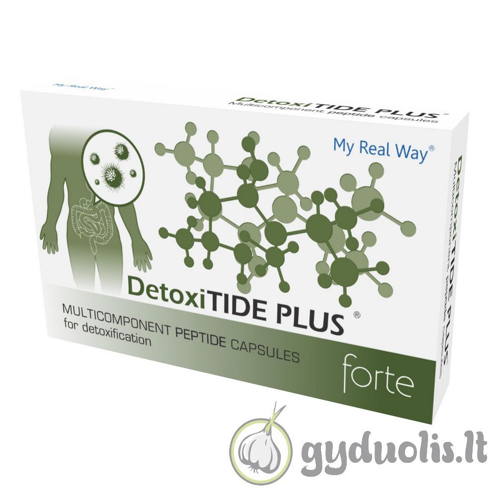 Maisto papildas su peptidais „DetoxiTide Plus Forte“, MY REAL WAY, 30 kaps.