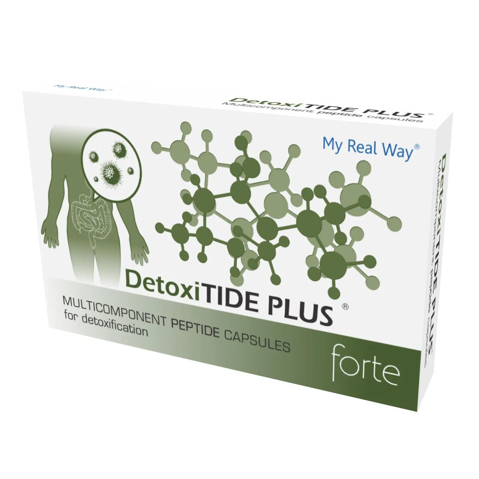 Maisto papildas DetoxiTide Plus Forte su peptidais, MY REAL WAY kapsulės.