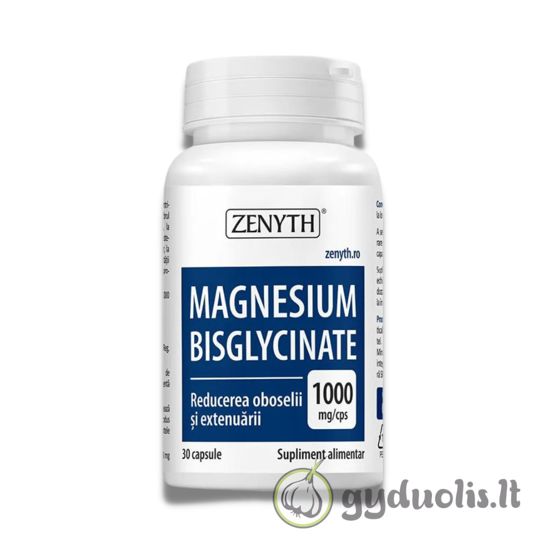 Maisto papildas magnio bisglicinatas „Magnesium Bisglycinate“, ZENYTH, 30 kaps.