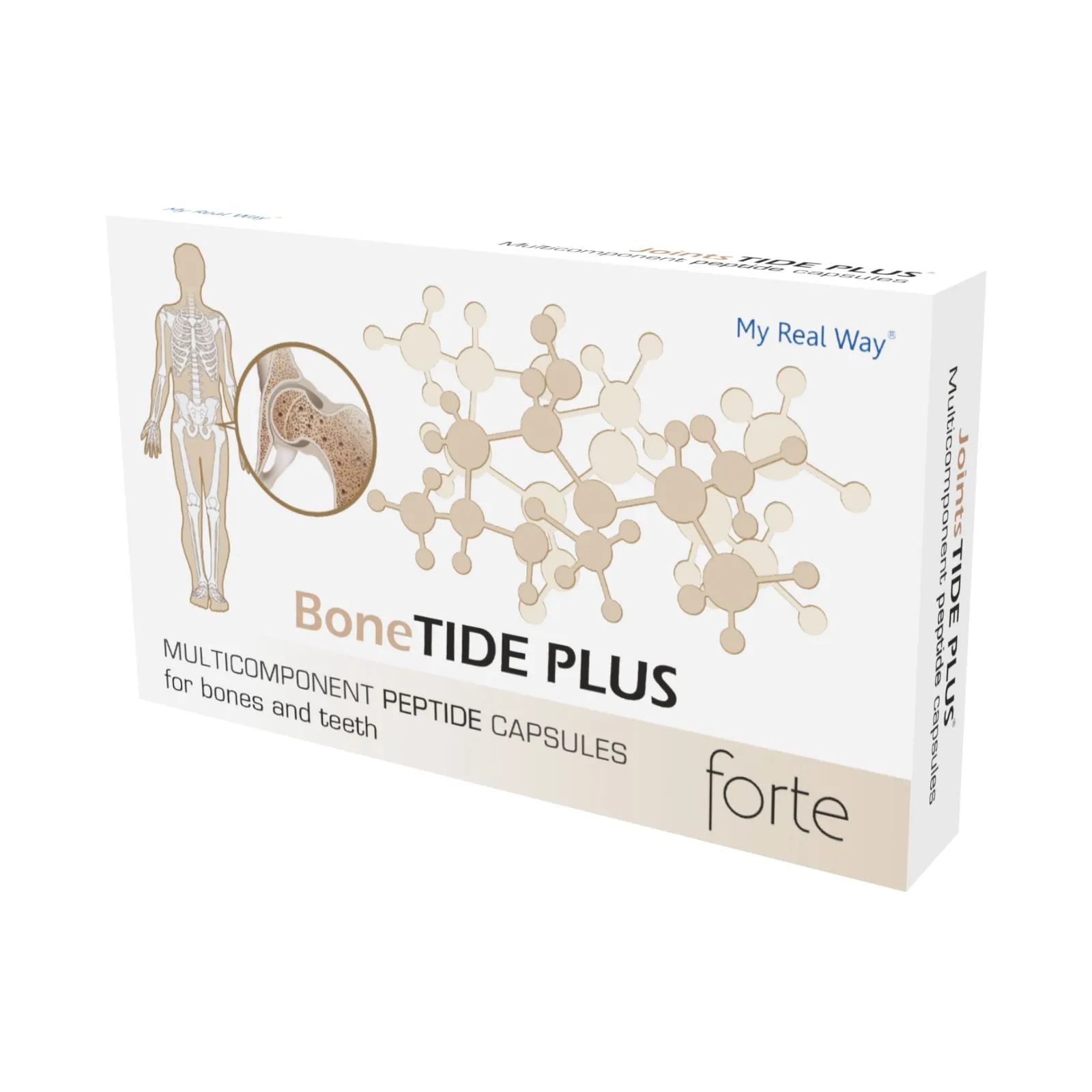 Maisto papildas BoneTide Plus Forte su peptidais, stipriems kaulams ir sąnariams.