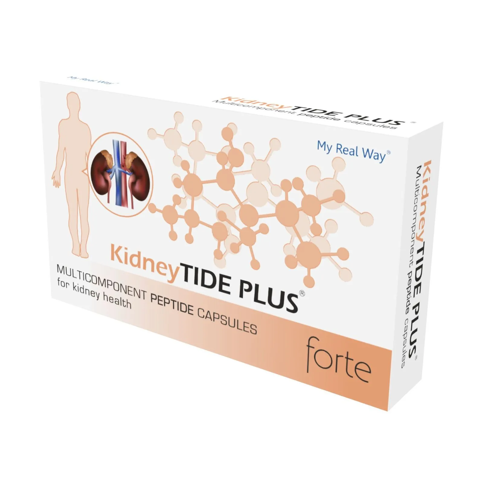 Maisto papildas su peptidais KidneyTide Plus Forte kapsulės inkstų sveikatai.
