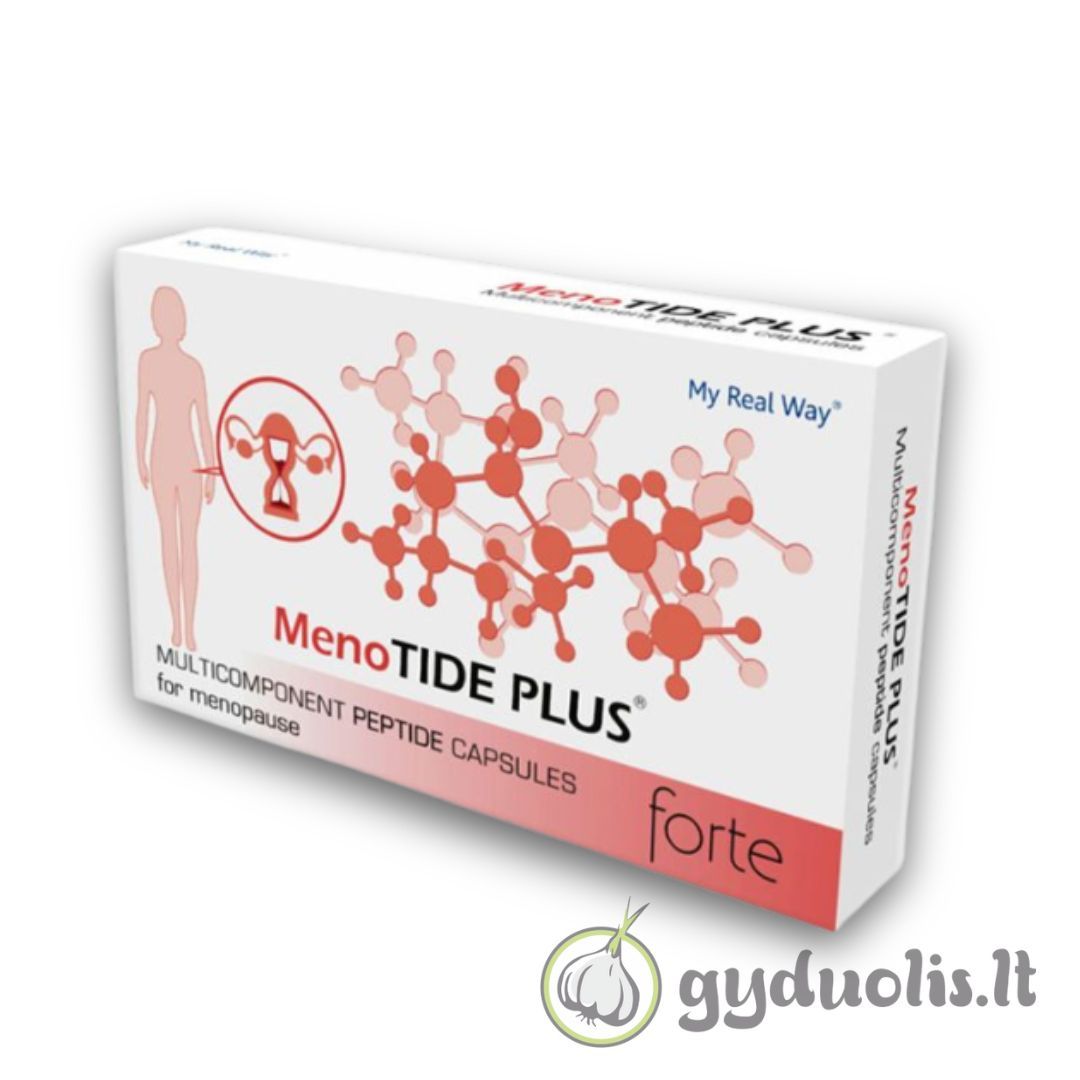 Maisto papildas moterims su peptidais „MenoTide Plus Forte“, MY REAL WAY, 30 kaps.
