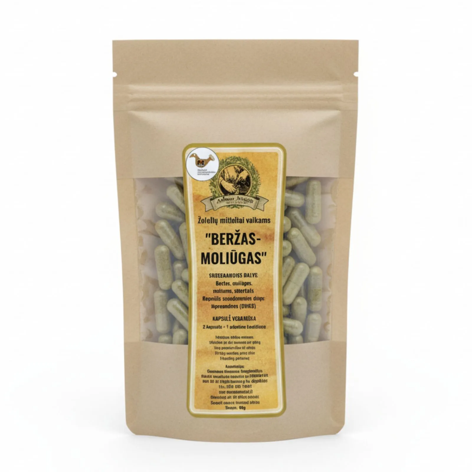 Žolelių kapsulės vaikams Beržas moliūgas, natūrali arbatos magija papildai.