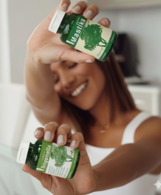 Mastika maisto papildas kapsulėse, natūralus produktas sveikatai ir virškinimui.