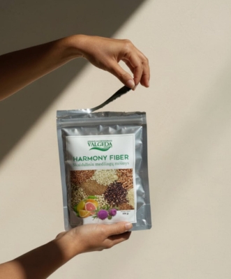 Skaidulinių medžiagų mišinys Harmony Fiber Valgeda 500 g pakuotė sveikai mitybai.