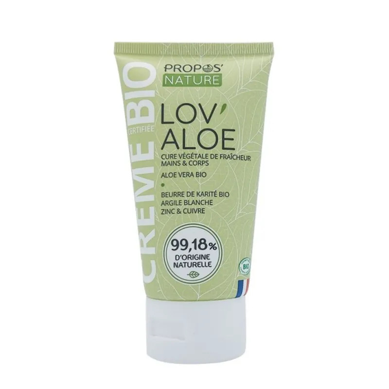 Organinis Lov’Aloé alavijų kremas veidui ir kūnui drėkinimui, 100 ml tūbelėje.