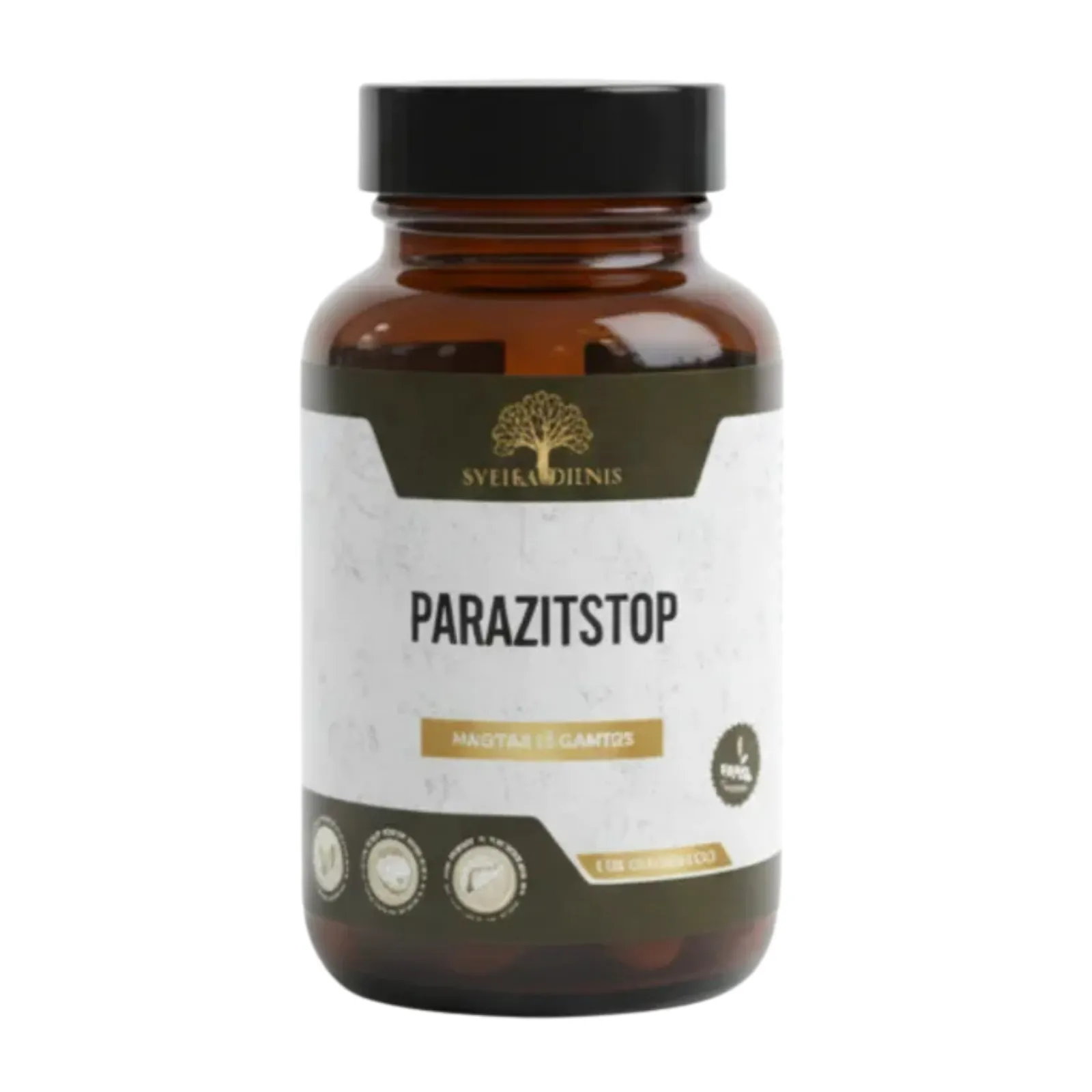 Maisto papildas Parazitstop SVEIKADIENIS kapsulės nuo parazitų, 60 kapsulių.