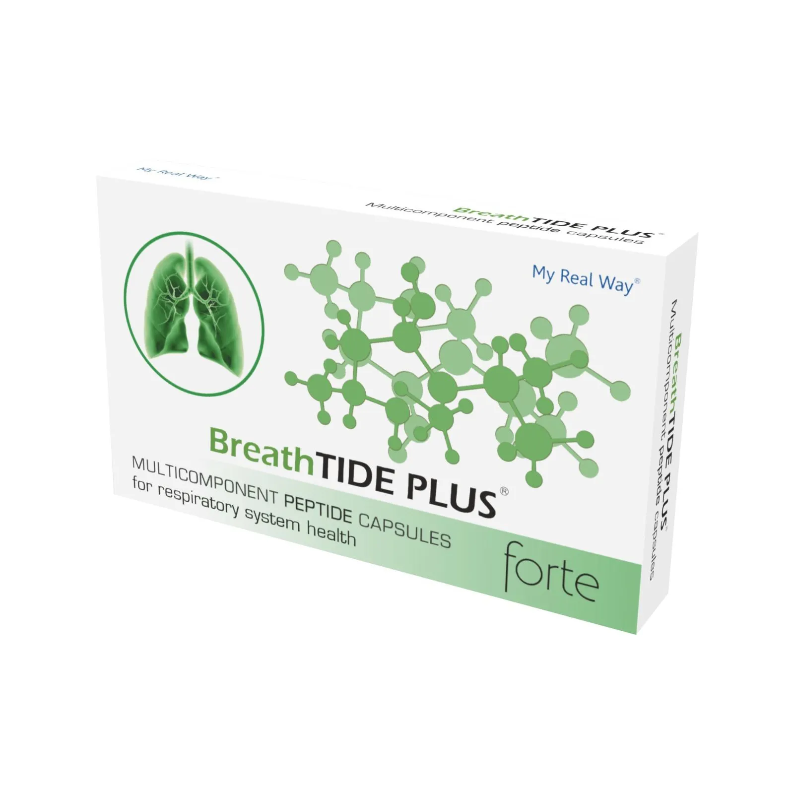 Maisto papildas BreathTide Plus Forte kapsulės su peptidais MY REAL WAY.