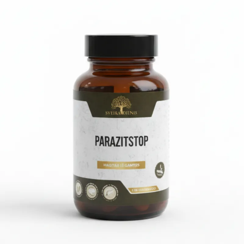 Parazitstop kapsulės nuo parazitų, natūralus papildas imunitetui stiprinti.
