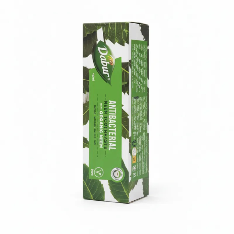 Vaistažolinė dantų pasta su nimbamedžių ekstraktu be fluoro, natūrali burnos priežiūra.