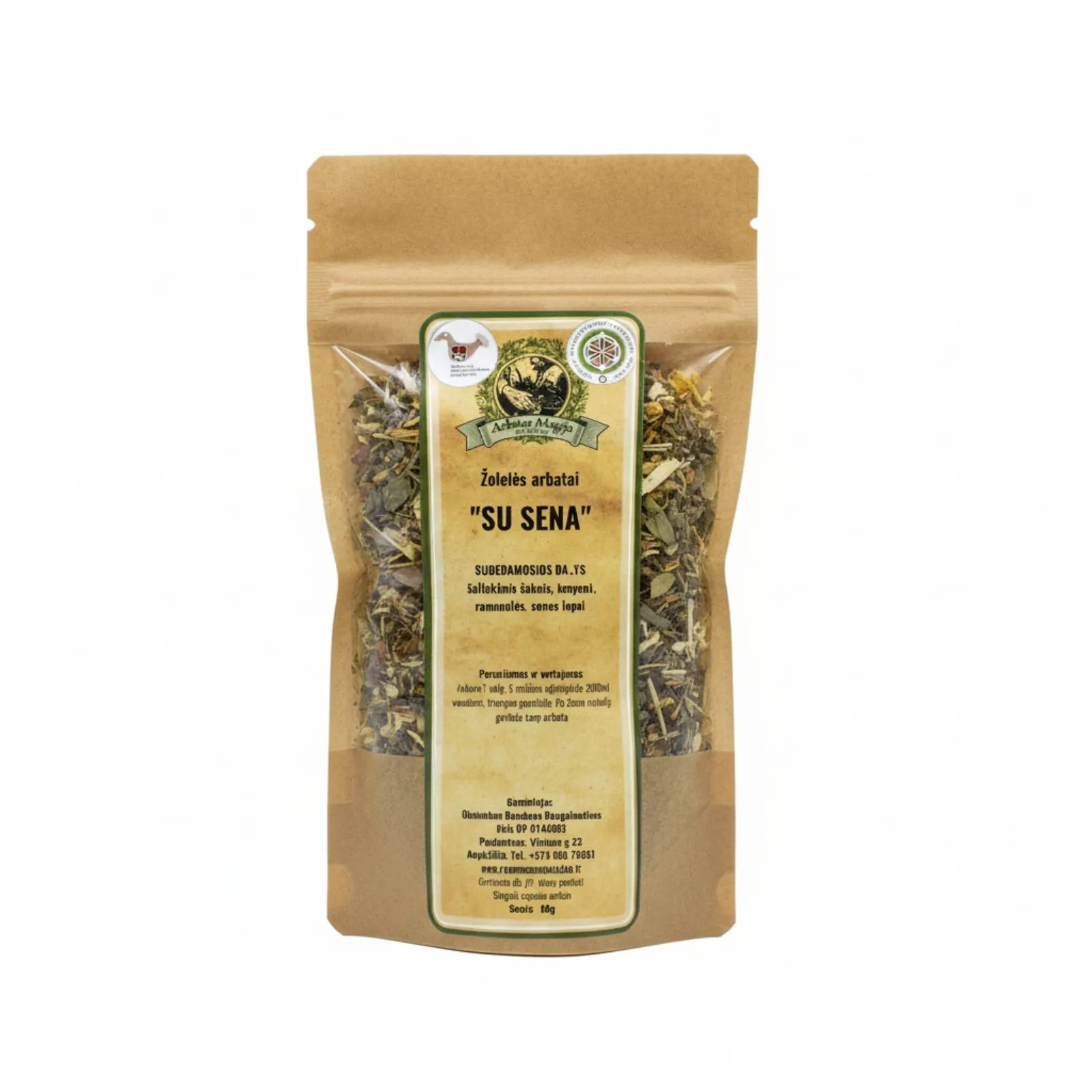 Arbatos Magija „Su sena“ žolelių arbata, natūrali, 80 g pakuotė.