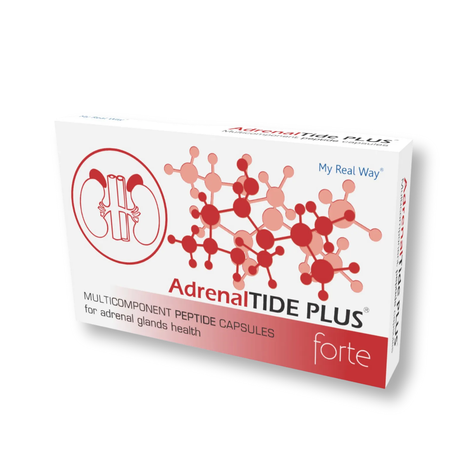 Maisto papildas AdrenalTide Plus Forte su peptidais kapsulėse, energijai ir ištvermei.