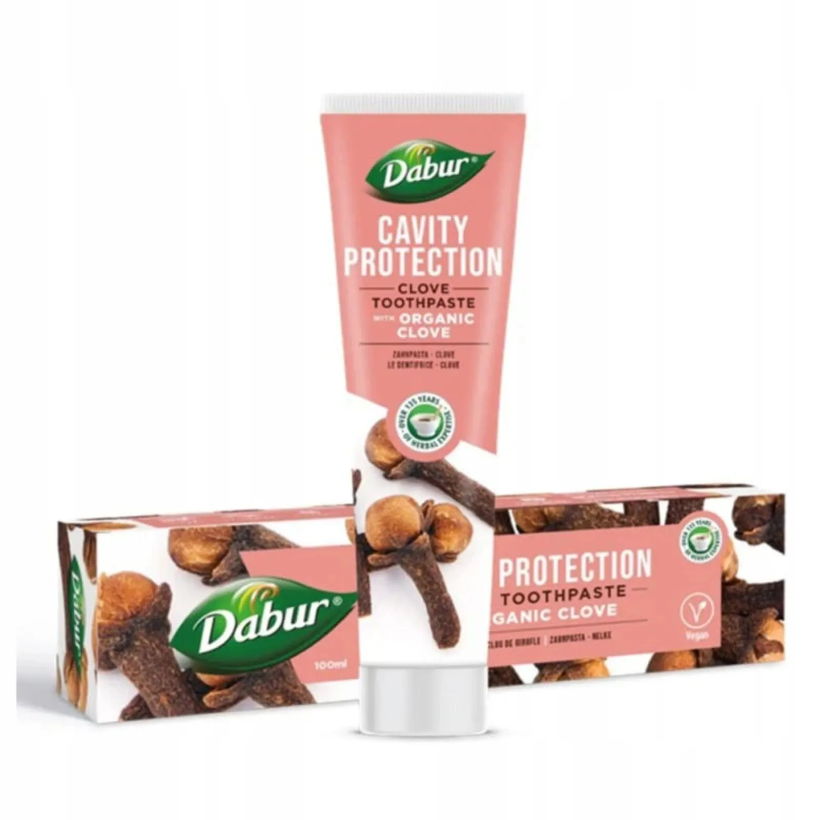 Vaistažolinė dantų pasta su gvazdikėlių ekstraktu Clove, be fluoro, DABUR 100 ml.