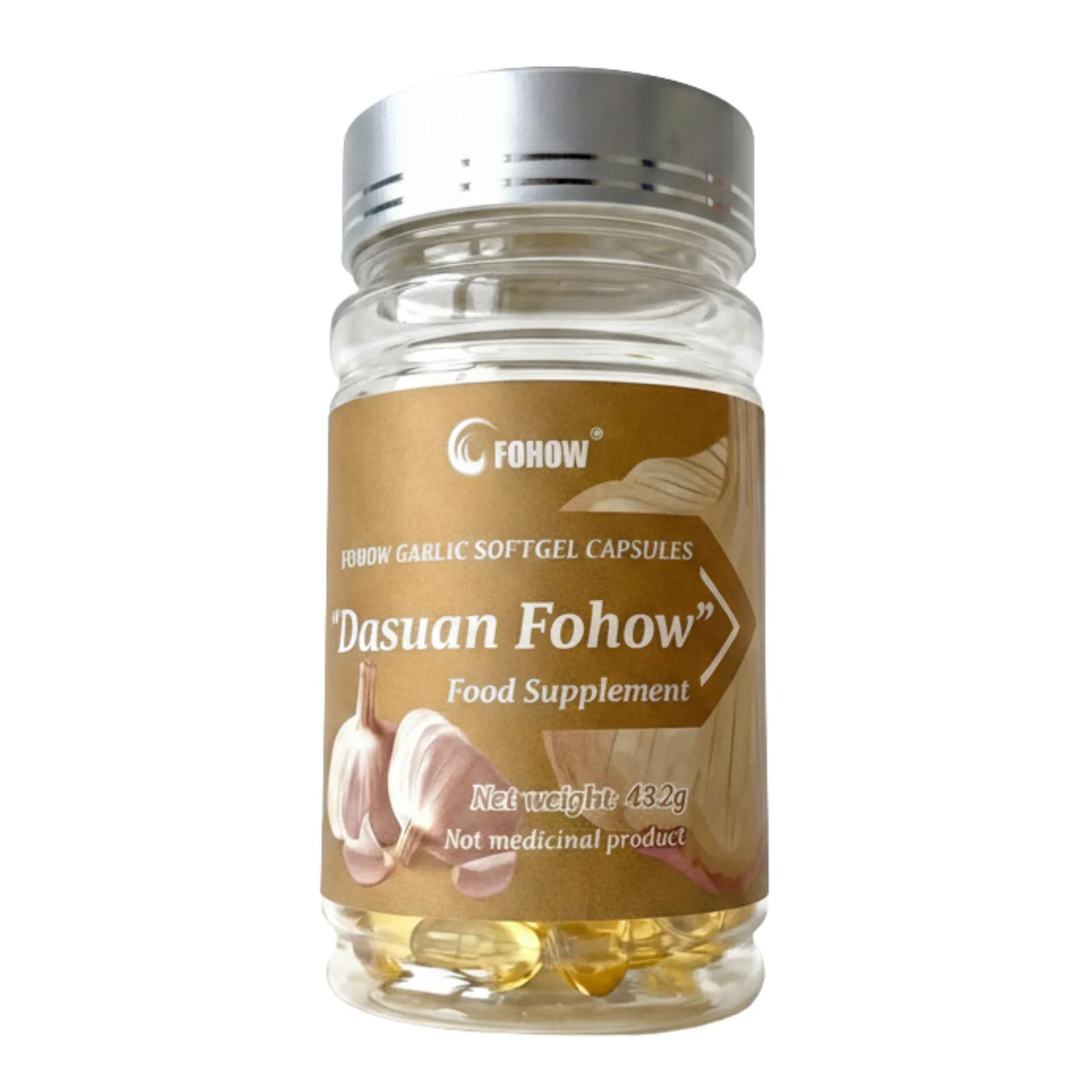 Česnako aliejaus kapsulės Fohow maisto papildas imunitetui stiprinti.